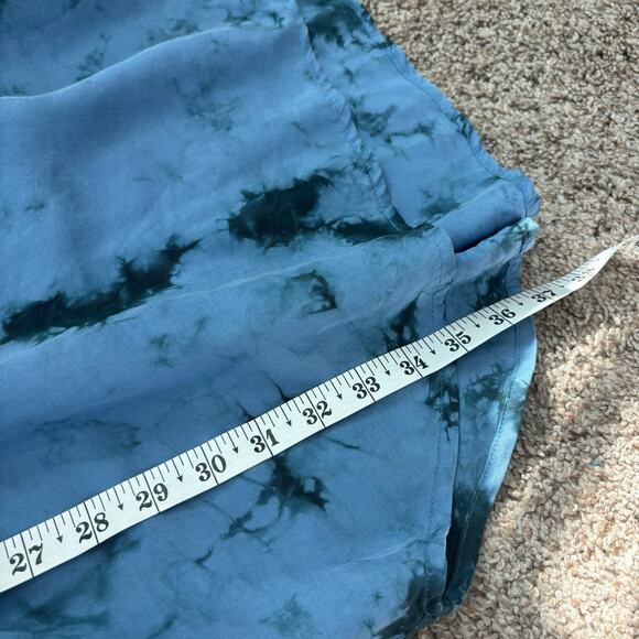 Cloth & Stone X Anthropologie Liv Tie Front Mini Dress Sz M Blue - Picture 10 of 11